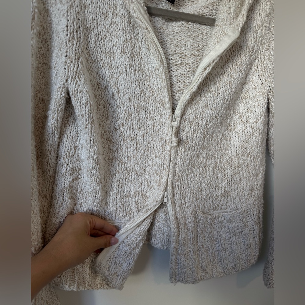 Eileen Fisher Cream Zip Up Jacket - Picture 4 of 11
